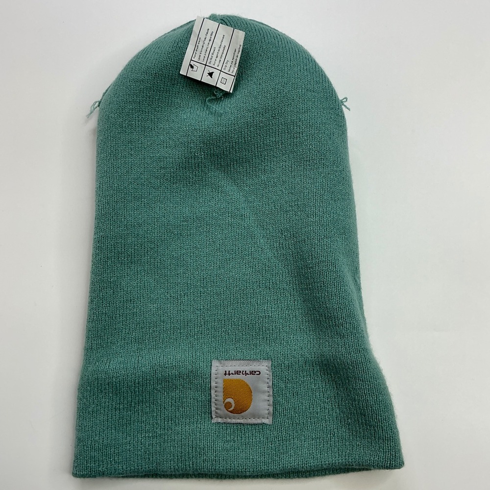 Carhartt Green Watch Hat Beanie Unisex OSFA A18‎ Rib Knit Logo Patch USA Made - Picture 6 of 12